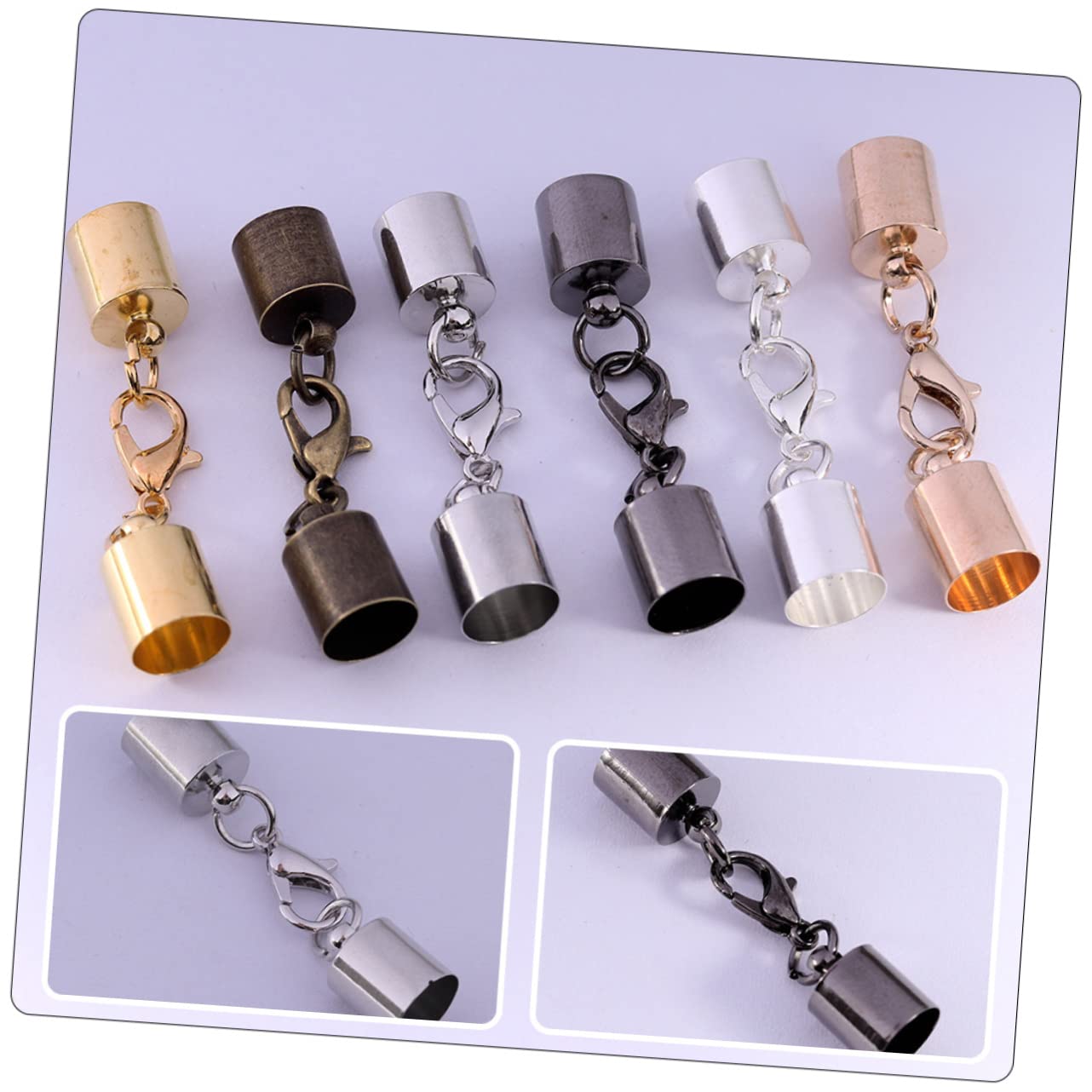 NUOBESTY 300stücke Lobster Clasp Pack Metallverschluss Für Schlüsselanhänger Und Schmuck Weißgold Antikgrün Kc Für Armbänder Und Halsketten Basteln