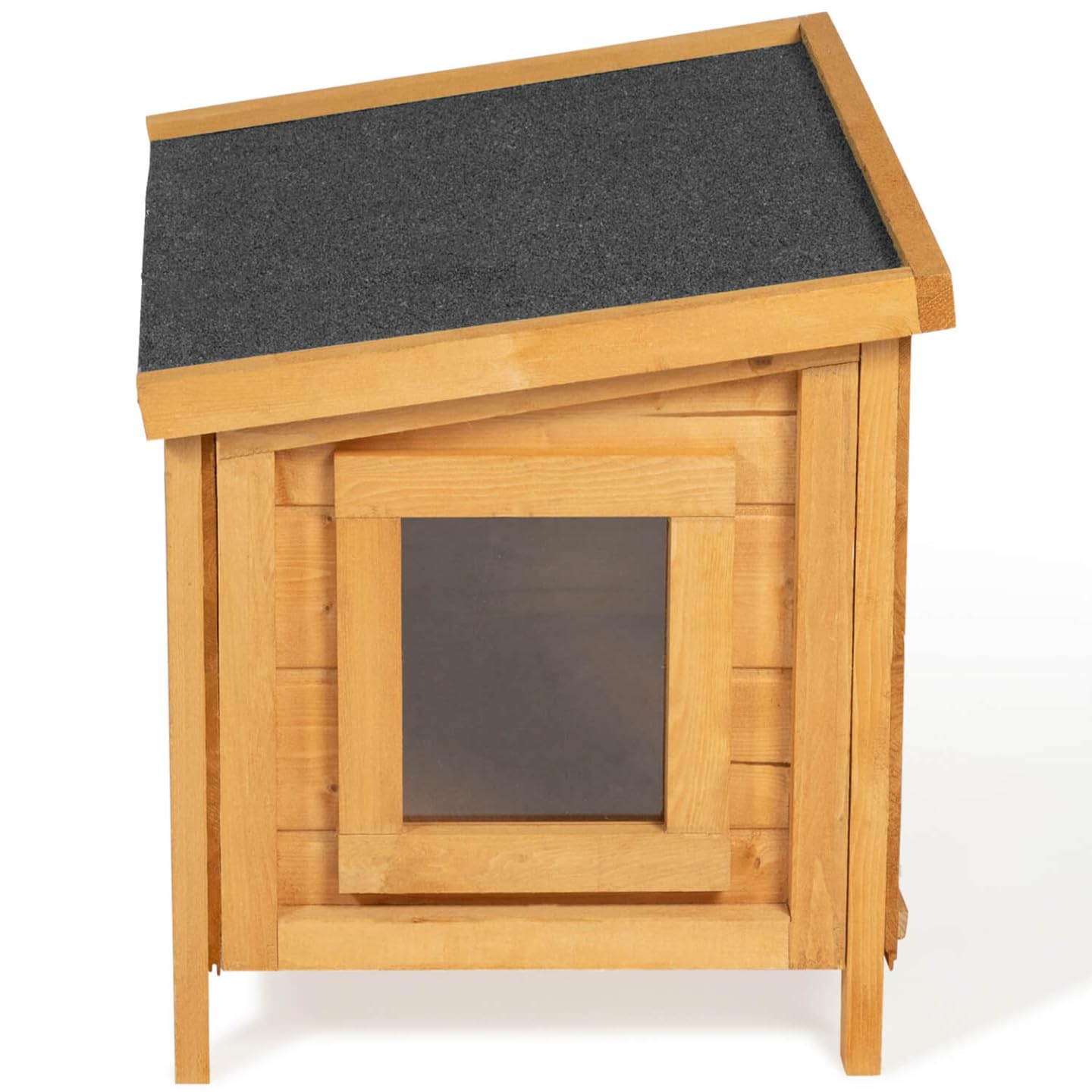 IDMarket - Maison pour Chat Niche en Bois avec Porte basculante à lamelles