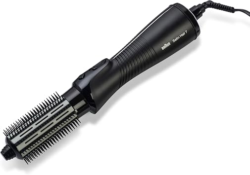 brown satin hair 7 hot air curling brush with iontec technology incl. Comb and brush attachment as 720 black