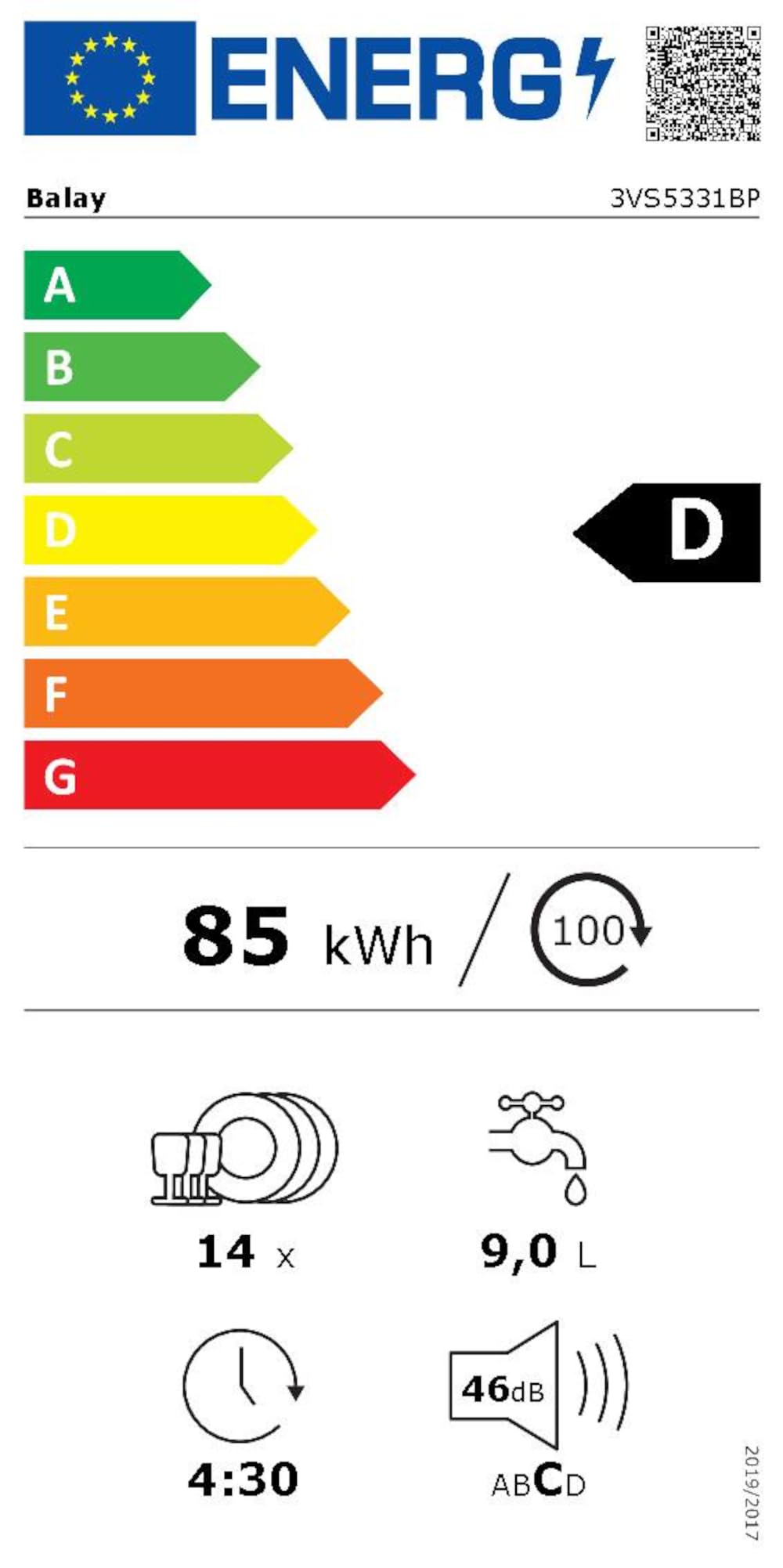 Balay Lavavajillas, Libre Instalación, 60 cm, Tercera Bandeja para Cubiertos, Motor ExtraSilencio, Home Connect, Blanco, 3VS5331BP
