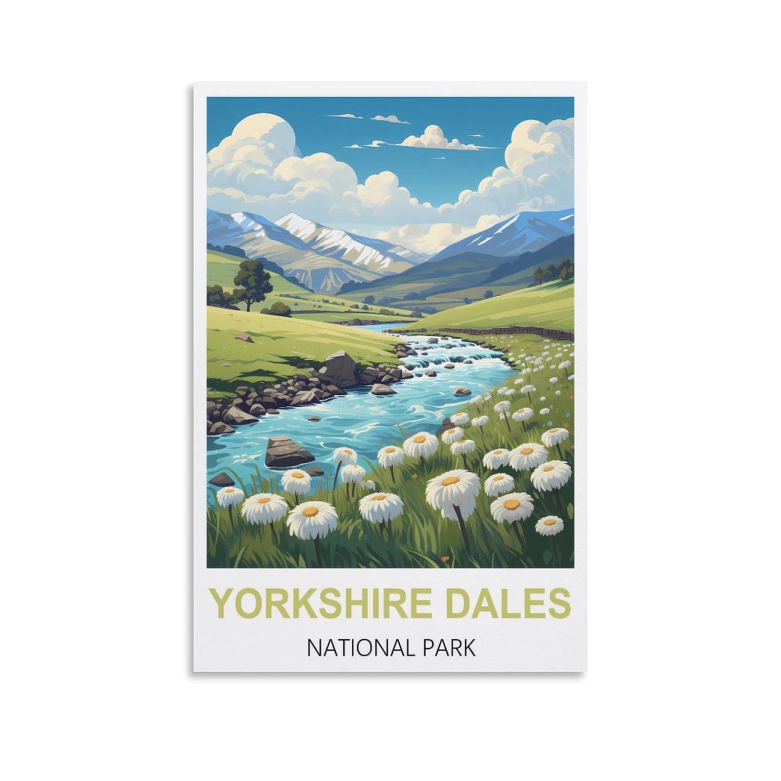 Vintage Metal Tin Sign,Yorkshire Dales National Parks Art Retro Plaque for Bars Pub Playroom Man Cave Wall Decor 30x30cm