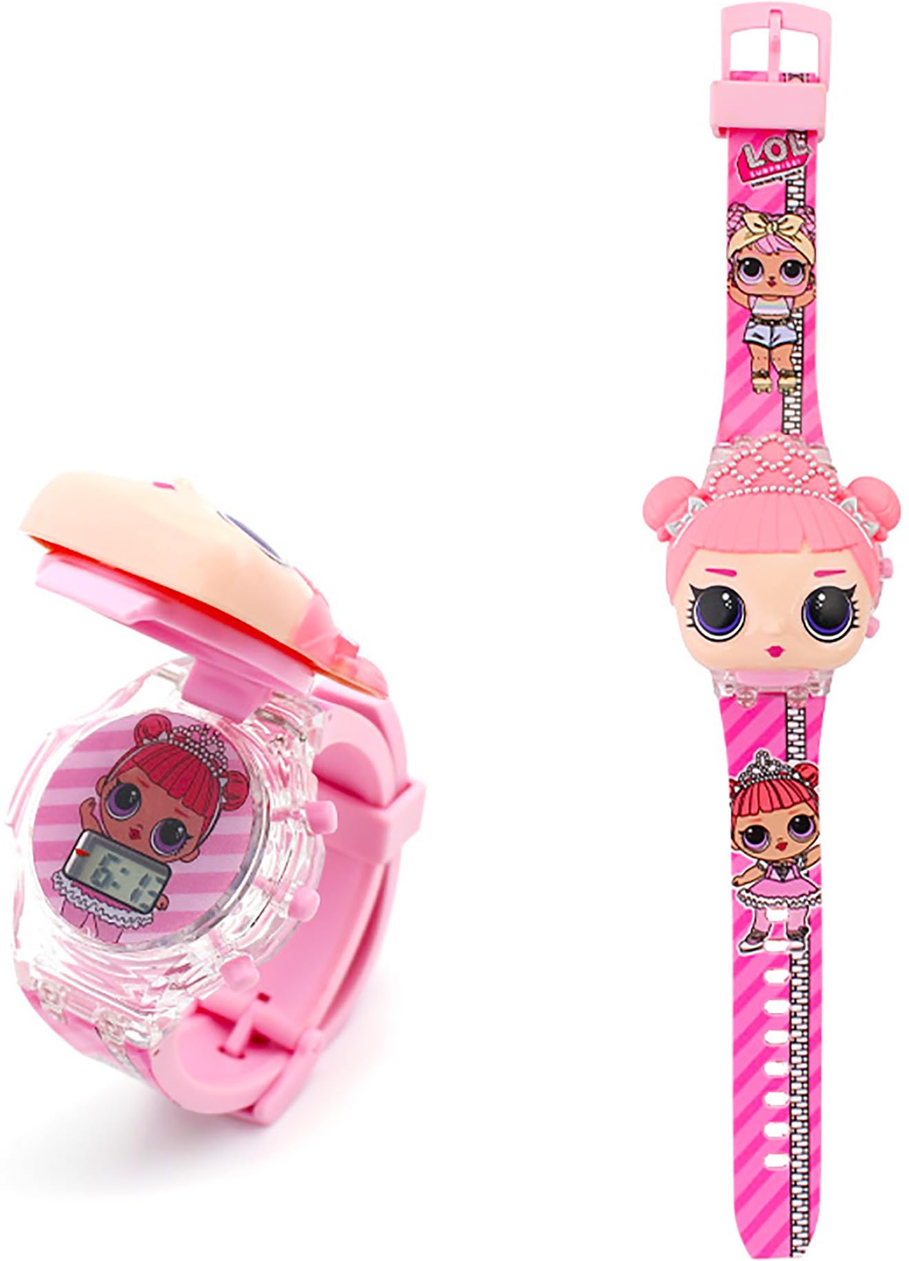 Time Up Digital Dial Music Play & Glowing Light Cartoon Cap Cover Watch for Girls (Age:3-10 Years)-LMW-XFwater (Baby-Pink) (B0B1CBPPGQ) Amazon Price History, Amazon Price Tracker