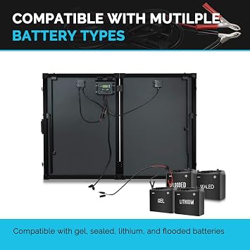 Renogy 200W Portable Solar Panel, 25% High Efficiency Solar Panel Kit with 20A Charger Controller for 12V Battery Power Station, N-Type Foldable Solar Panels w/Tempered Glass for RV, Camping Off-Grid
