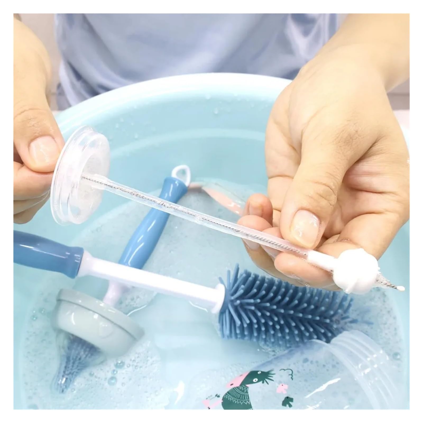 Flaschenreinigungsbürste aus Silikon | 12-Zoll-Wasserflaschenreiniger mit langem Griff, geeignet for Babyflaschen und Sportflaschen
