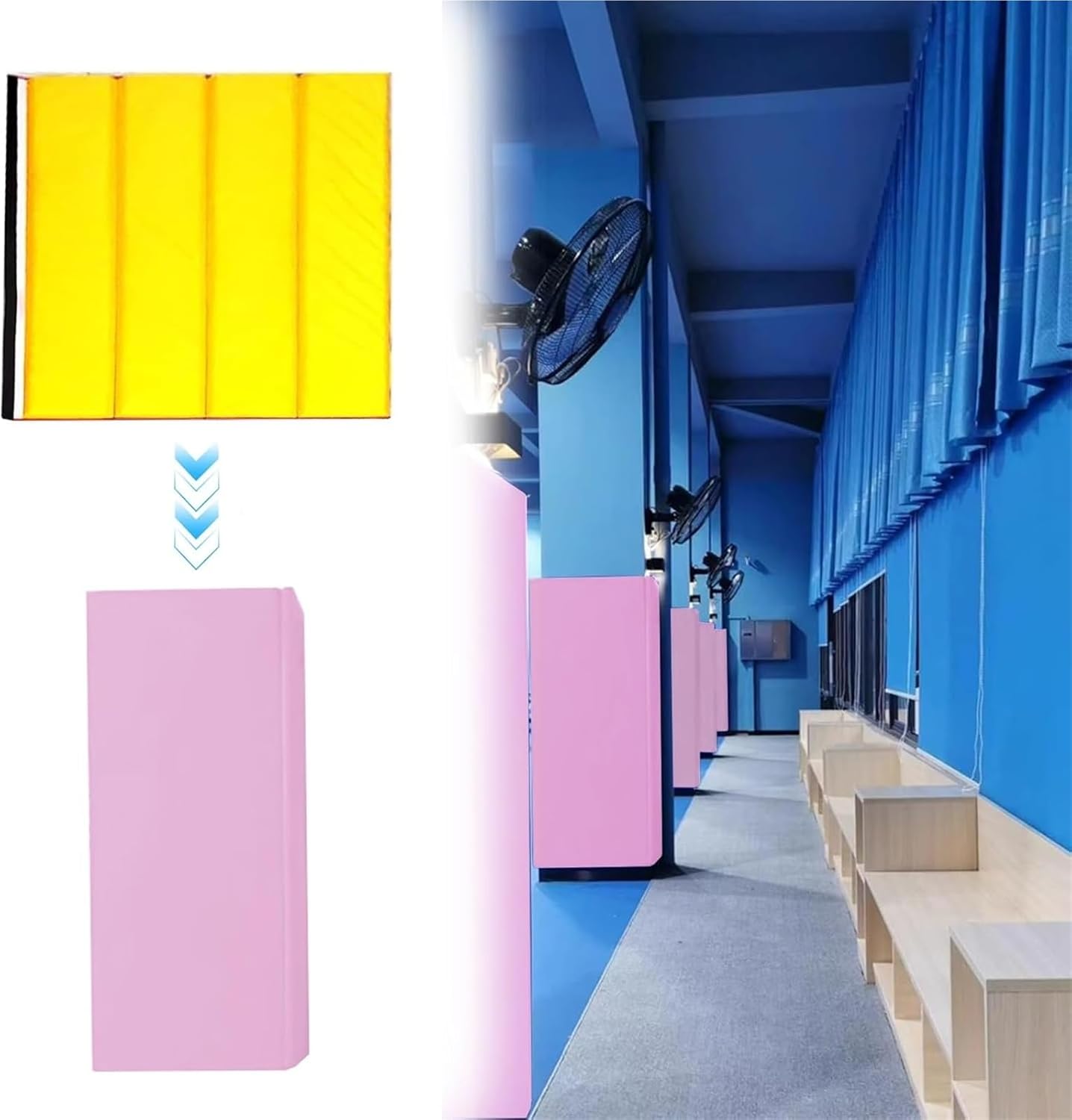 Basketball Pole Pad， Self-Adhesive Pole Cushion Fit 3.5" 4" 6" 9. Square Columns 6 Ft Tall Safety Basement Wrap