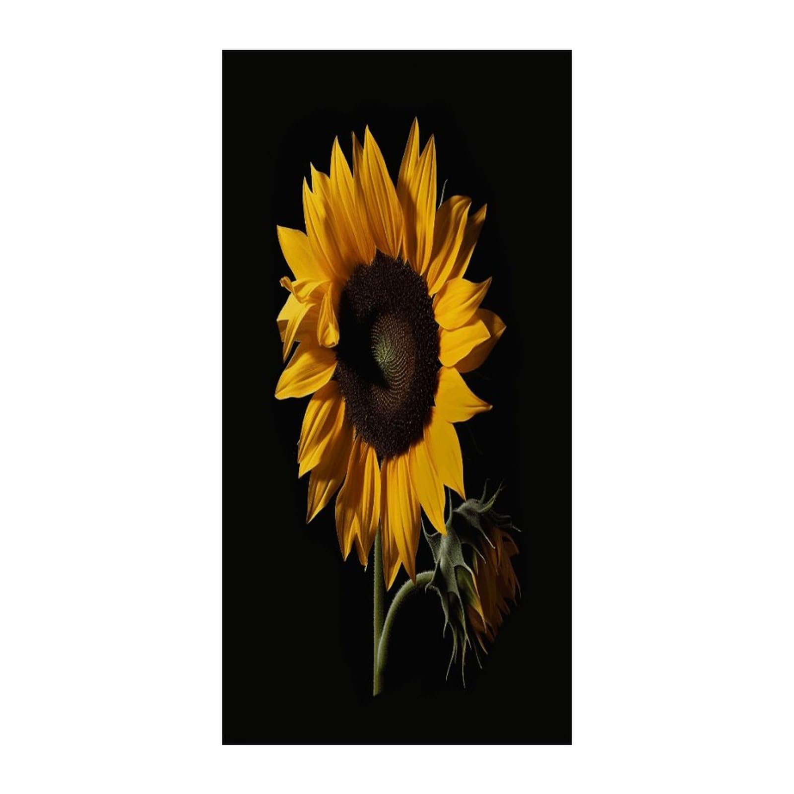 Cortinas de puerta aislantes y opacas con diseño de girasol para privacidad