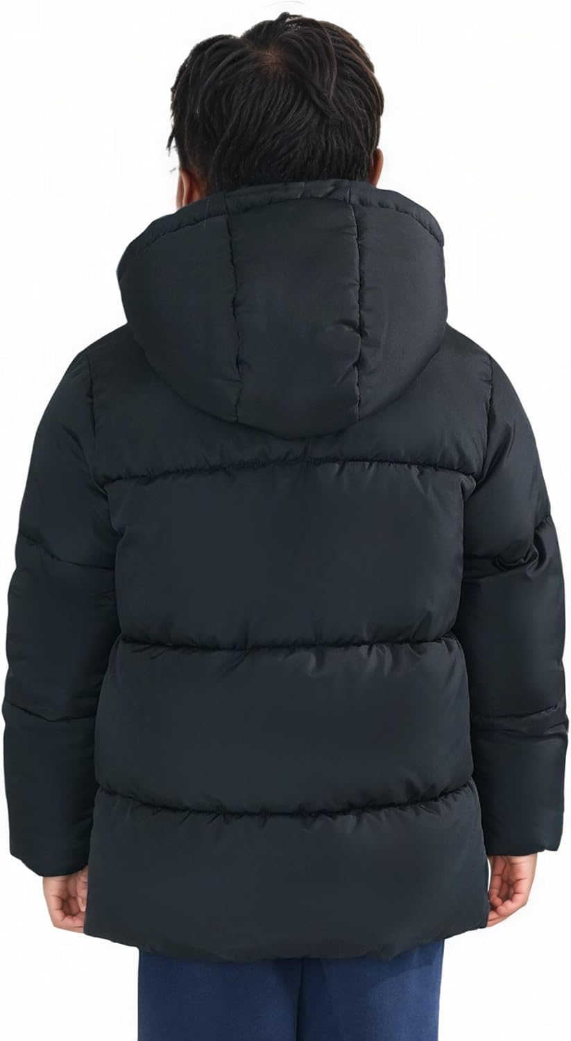 solomate Boys Winter Coats with Hood - 4-7Y Outerwear Winter Puffer Heavyweight Fleece Lined Jackets Coats for Kids - Image 4