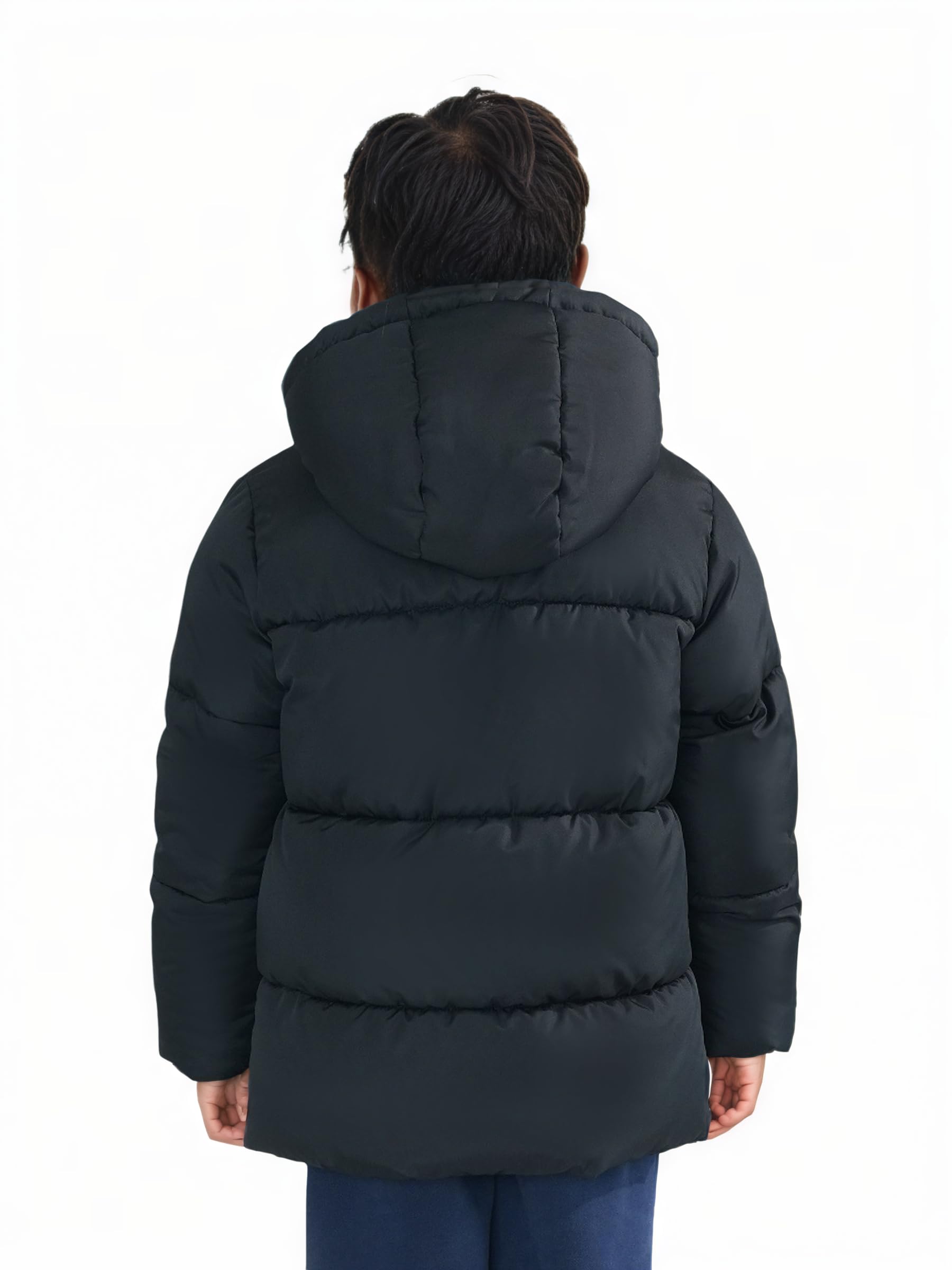Sunny Sprout Manteau garçon hiver - Doudoune épaisse avec capuche polaire et manches coupe-vent