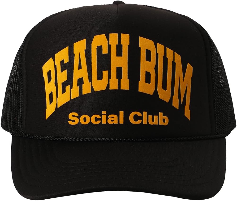 MIRMARU Party Drinking-Themed Heat Printed 5 Panel Foam Trucker Hat with Mesh Back for Men and Women