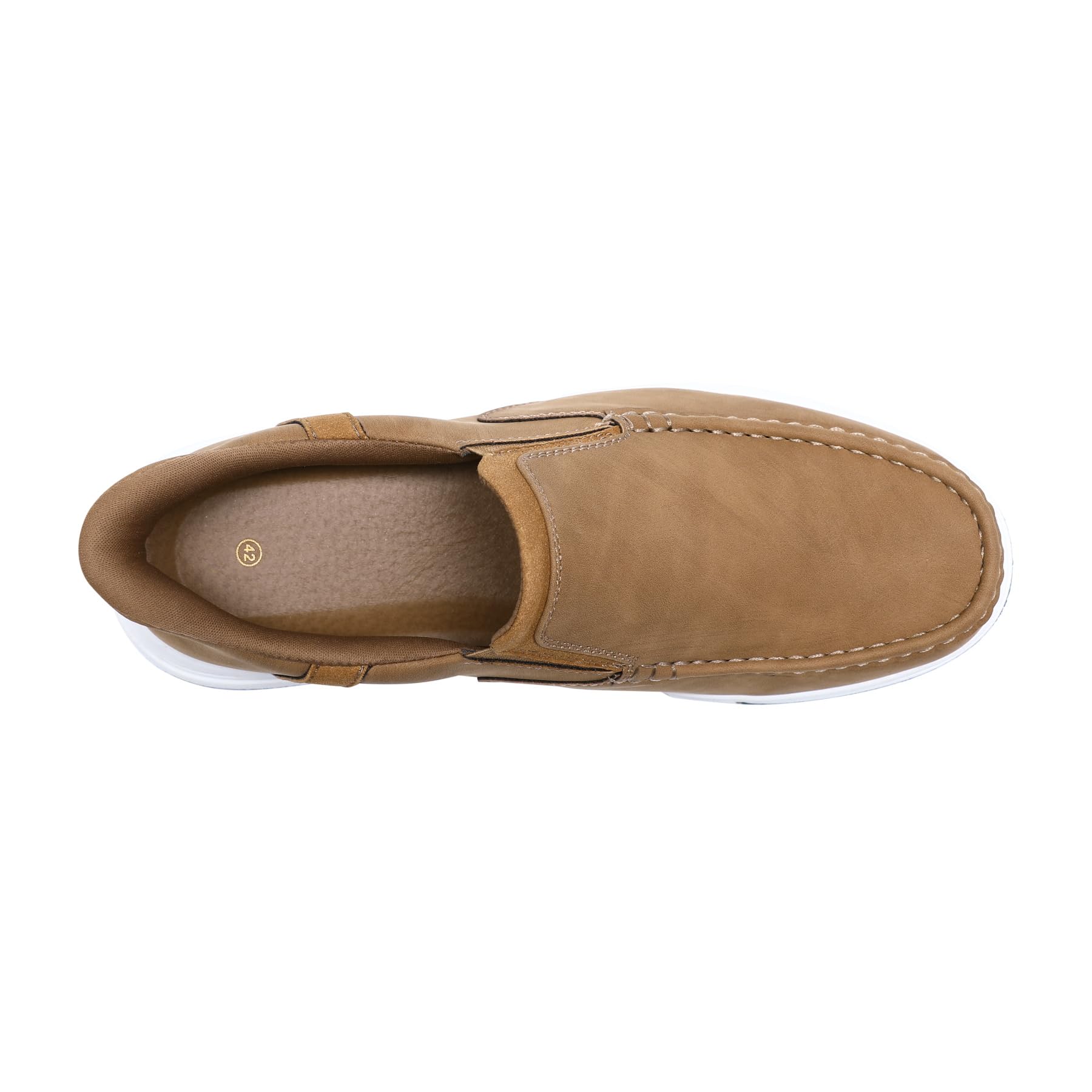 Allthemen Hombre Zapatos Cuero Casual Slip On Mocasines Puntera Redonda Loafer Retro Transpirable Trabajo Diario