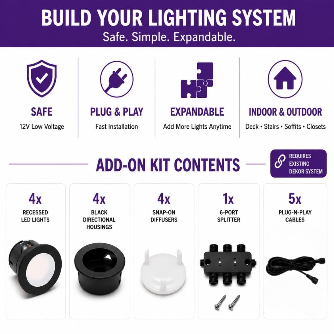 Set di 4 luci per scale a LED per interni ed esterni