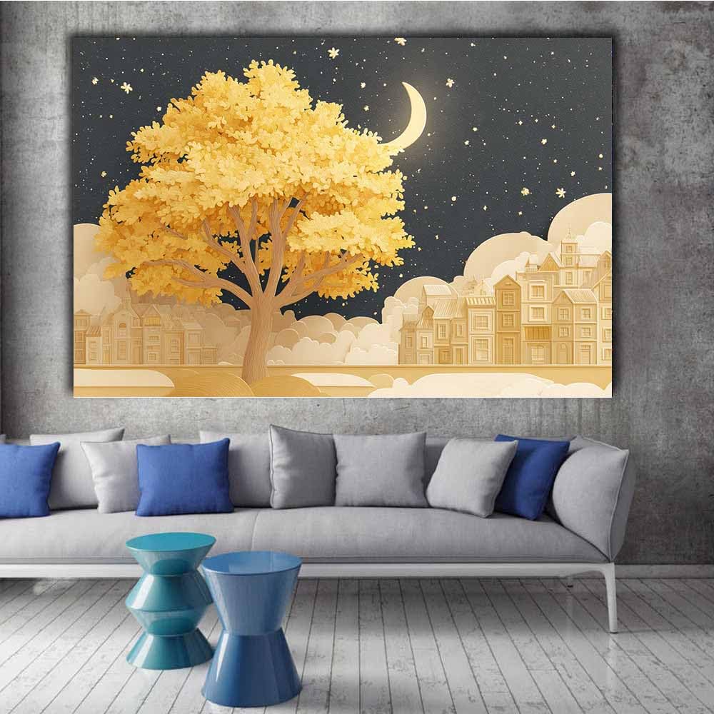 PUQAAEO Leinwand Bild Baum des Lebens Bäume und Bücher Minimalismus Abstrakt Wanddeko Aesthetic,Groß Wanddeko Bild Wohnzimmer Schlafzimmer Kunstdrucke(Grün)-60x90cm Gerahmt