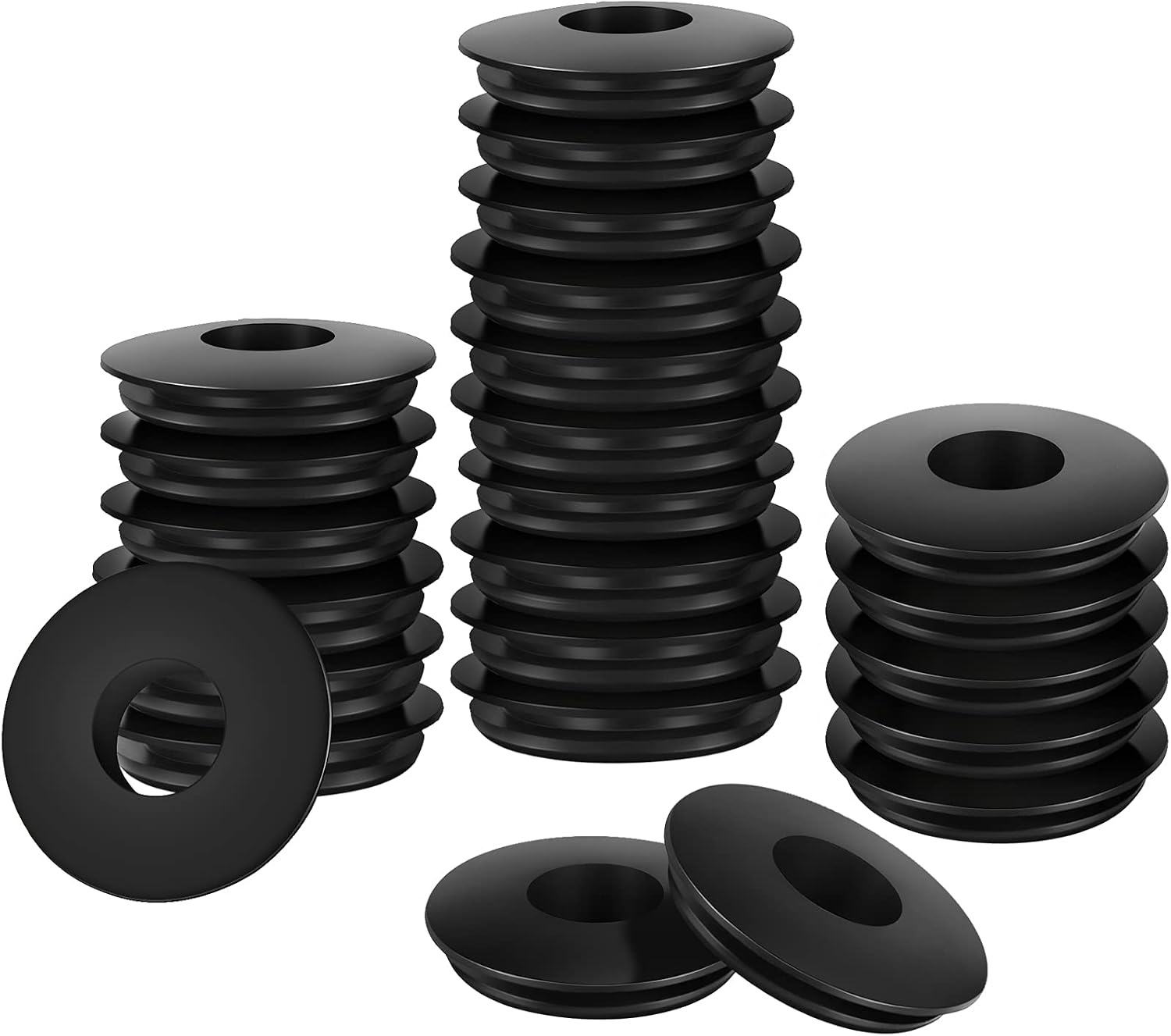 Black Rubber Glad Hand Seal Round Gladhand Seals Waterproof Gladhand Seals Oil-Resistant Glad Hand Seal Elastic Glad Hand Seal (24 Packs)