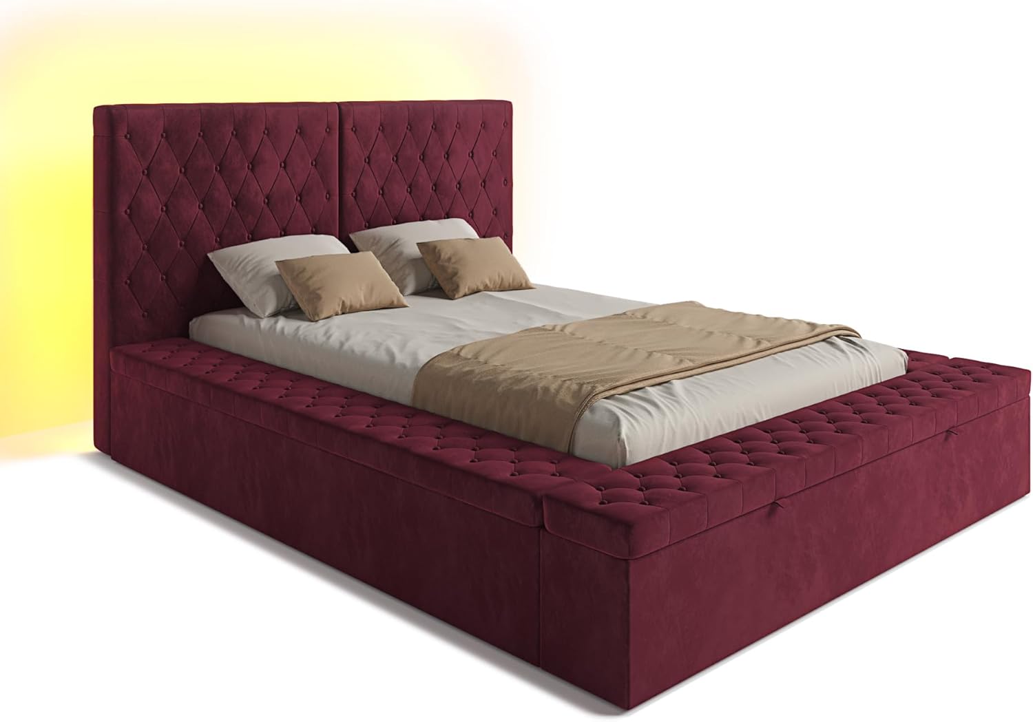 ZTOZZ Toufo LED Bed Frame Twin Size with Storage