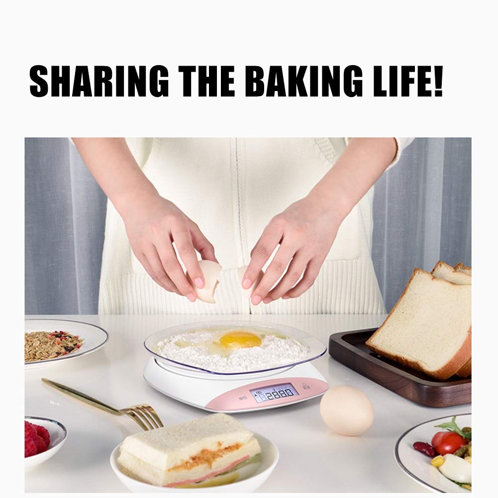 Balance de poche numérique, balance de cuisine haute précision, mini balance électronique domestique 5 kg/0,1 g, balance de cuisson avec fonction zéro/tare (rose)(Black)