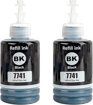774 T774 T7741 T774120 Ink T774 Refill Ink Bottles Work ET-3600 ET-16500 ET-4550 Printer 2-Pack,2 Black 140ML