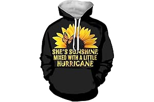ADORBSUN Graphic Hooded Pullover Sweatshirt Drawstring Hoodies Sunflower Print Casual Long Sleeve...