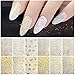 Kalolary 12 Blatt Gold Silber Nail Sticker, Metallic Nagelaufkleber Nail Art Stripes Zierstreifen Geometrische Streifen Welle Linien Streifen Nageldesign Zubehör Nail Dekoration für Frauen