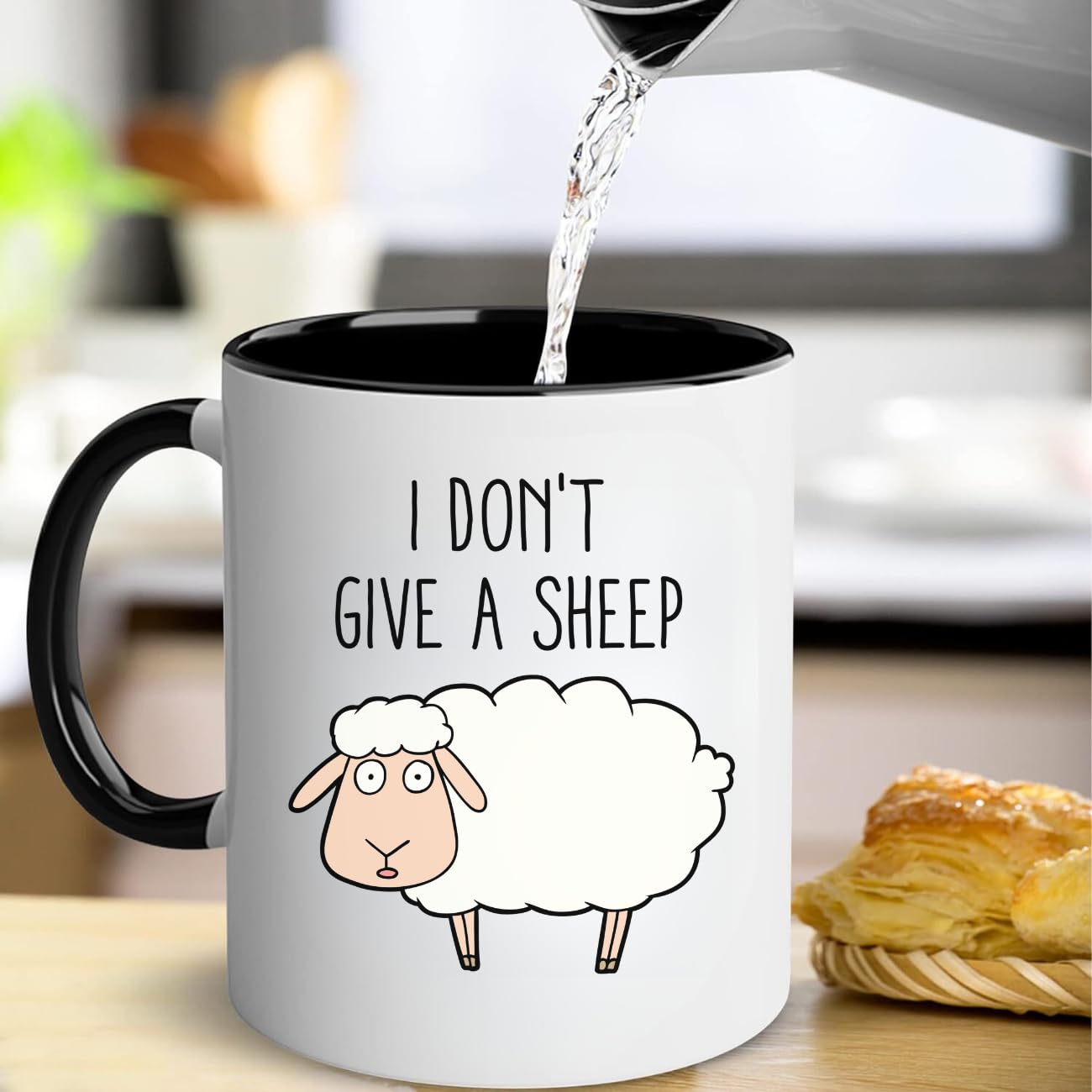 Tazza di pecora, divertente idea regalo per caffè, motivo: pecora, simpatica, idea regalo per collega, umorismo, zia fidanzata, scritta in lana, scritta in lingua tedesca in lingua tedesca