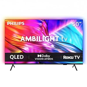 PHILIPS 50 Inch 4K QLED Roku TV, 7985 Series with Ambilight, UHD 2160p, HDR