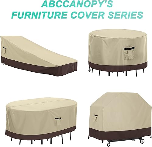 Miniatura 20 de ABCCANOPY Funda universal para mesa auxiliar de patio, para exteriores, pequeña cubierta impermeable y a prueba de polvo, marrón beige, 42 x 24 x 18