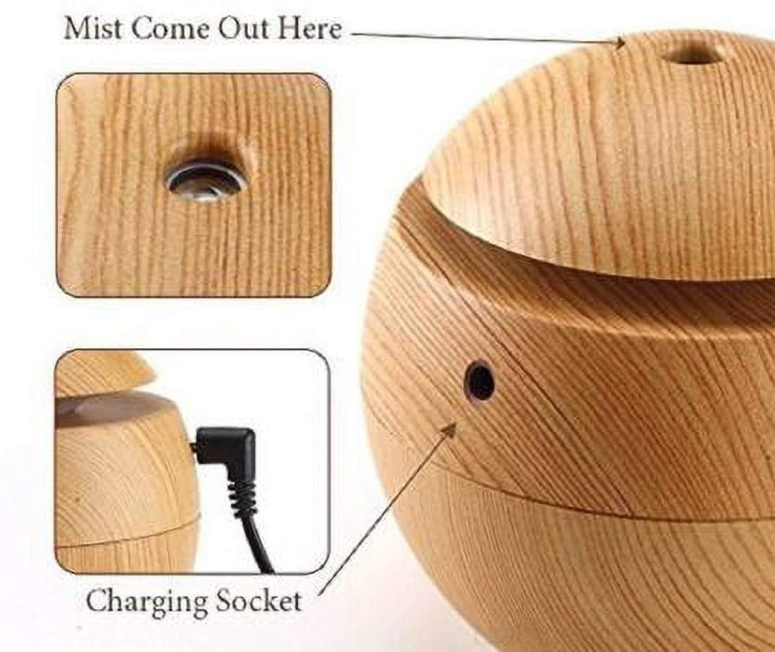 KBZONE Wood Cool Mist Ultrasonic Humidifier For Room Moisture, Aroma Diffuser For Home, Essential Oil Diffuser With Colorful Light, Auto Shut-Off Ideal For Office, Car, Travel, Home - Image 8 thumbnail