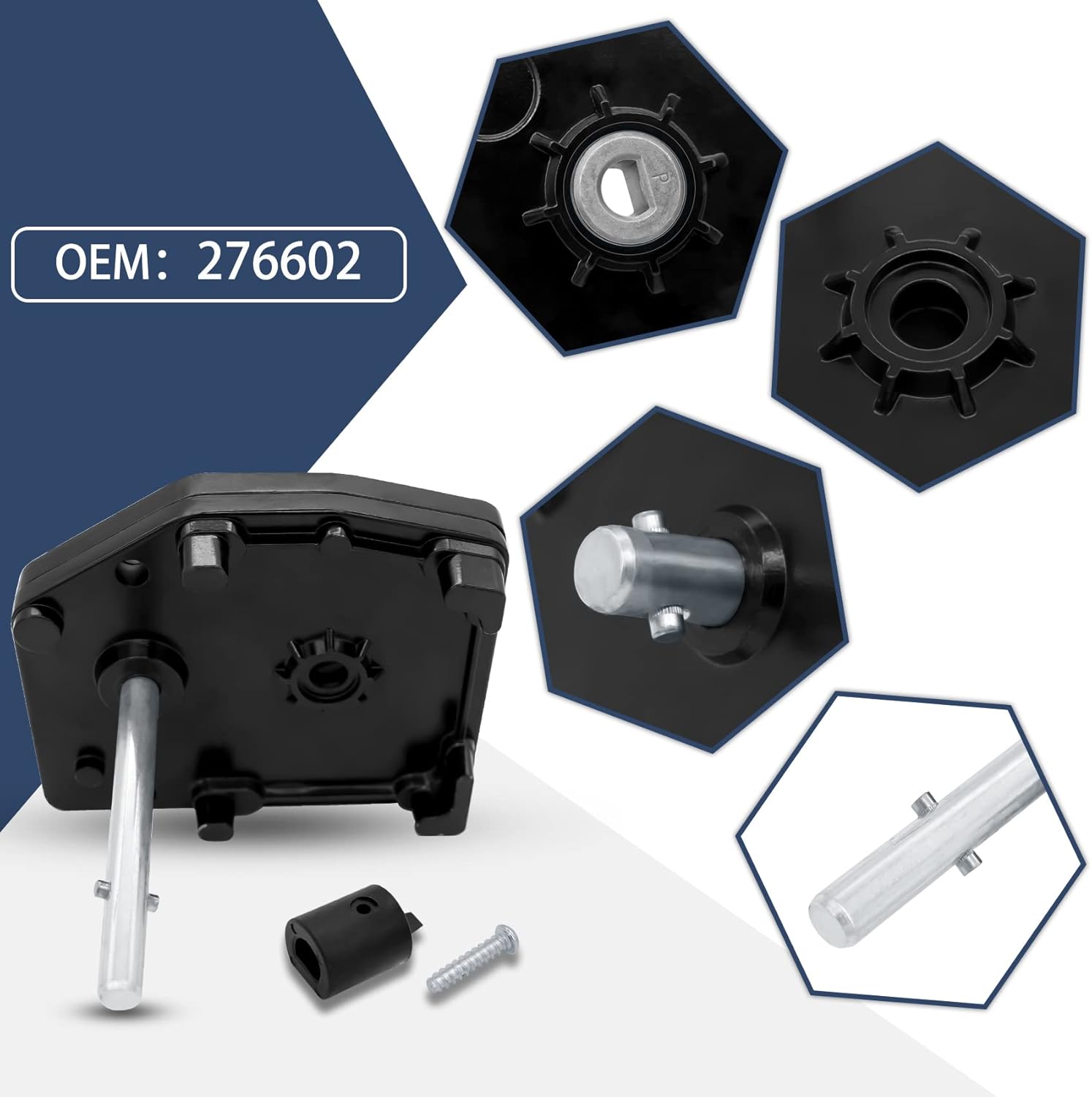 276602, RV Fifth Wheel Landing Gear Box Compatible with Lippert Venture, Universal Mount Aluminum Gearbox for Atwood, Pac-Rim and Stromberg Carlson Landing Gear Systems | Black, Replace# LG-179015
