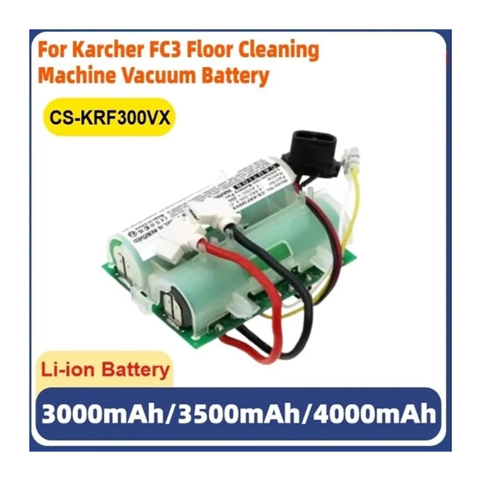 Batteria CS-KRF300VX Da 3000 MAh 3500 MAh 4000 MAh 7,4 V, Compatibile Con Karcher FC3 La Batteria Ricaricabile Dell'aspirapolvere For La Pulizia Dei Pavimenti(7.4V 3500mAh)