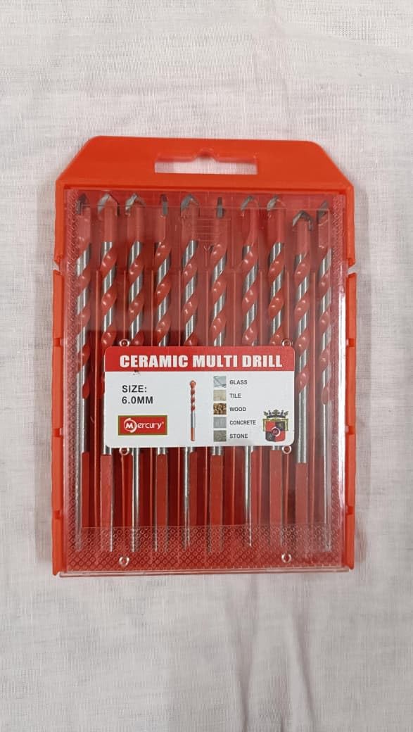 Ceramic Multi Drill Bit, 6.0MM, for Glass Tile Wood Concrete Stone, Red-image-32