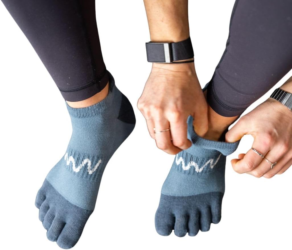 Spacer Mobility Toe Socks Unisex | Low Ankle Cut 5 Finger Cotton Mesh Wicking Athletic Style | 1 Pack