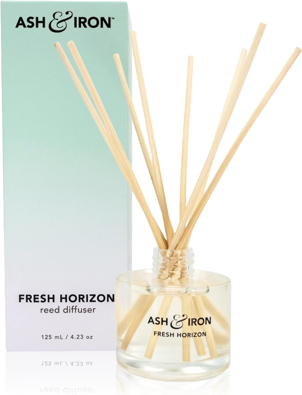 Luxury Reed Diffuser for Home & Bathroom – Ash & Iron Fresh Horizon, Crisp Alpine Air & Cactus Blossom, 125 mL, 3–5 Month Duration