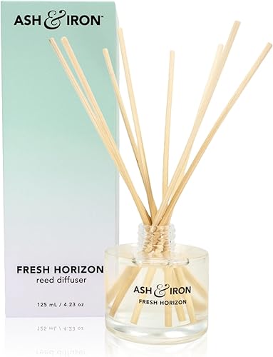 Ash & Iron Fresh Horizon - Difusor de varillas de lujo, aroma de aire alpino y flor de cactus, 4.2 fl oz, 3 meses de duración, la frescura de la