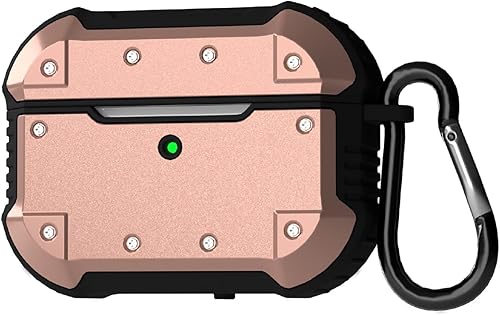 TalkWorks AirPods Pro - Funda rígida resistente, protectora y segura con clip de mosquetón e indicador de carga LED visible, carga inalámbrica