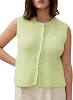 Women Y2k Button Down Sweater Vest Vintage Casual Sleeveless Cardigan Top Summer Crew Neck Open Front Knit Vest