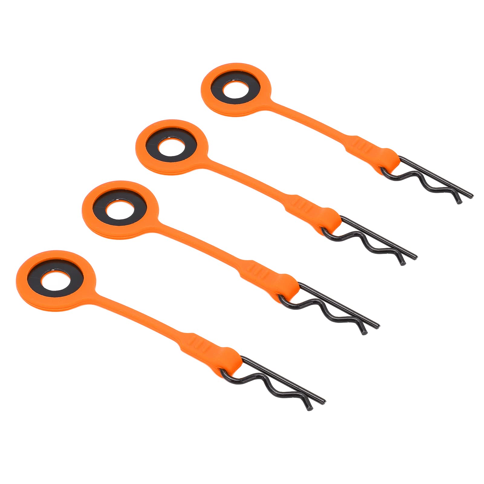 SPYMINNPOO RC Body Clips Pins, 4PCS RC Body Clips Pins RC Car Shell Body Fixed Clips Retainer Silicone Metal Universal for 1/10 Model Car(Orange) Model Toys