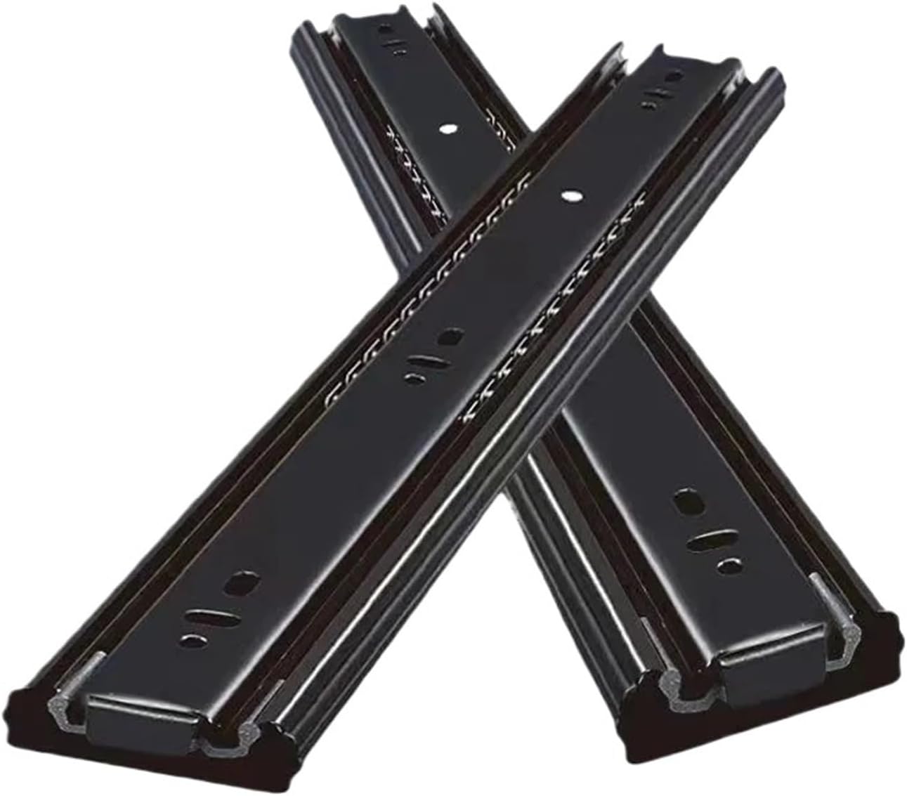 Drawer Rail 10~20Inch Cold Rolled Steel Drawer Slides Close Drawer Sliding Track Two-Section Cabinet Slides Furniture Hardware(16-inch)