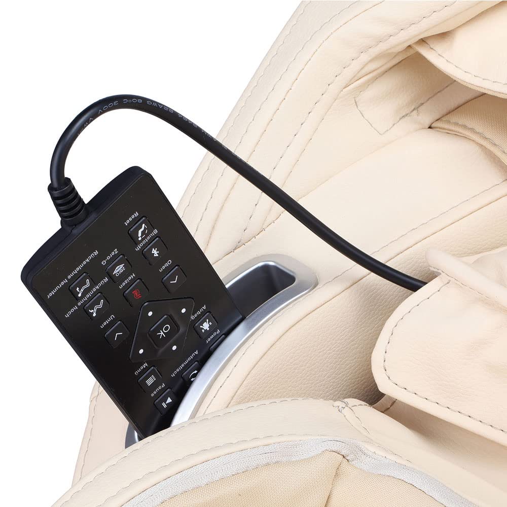 Home Deluxe - Sillón de masaje SONO Beige - incl. función de gravedad cero, Bluetooth y calefacción I Sillón de masaje Sillón relax con función de calor