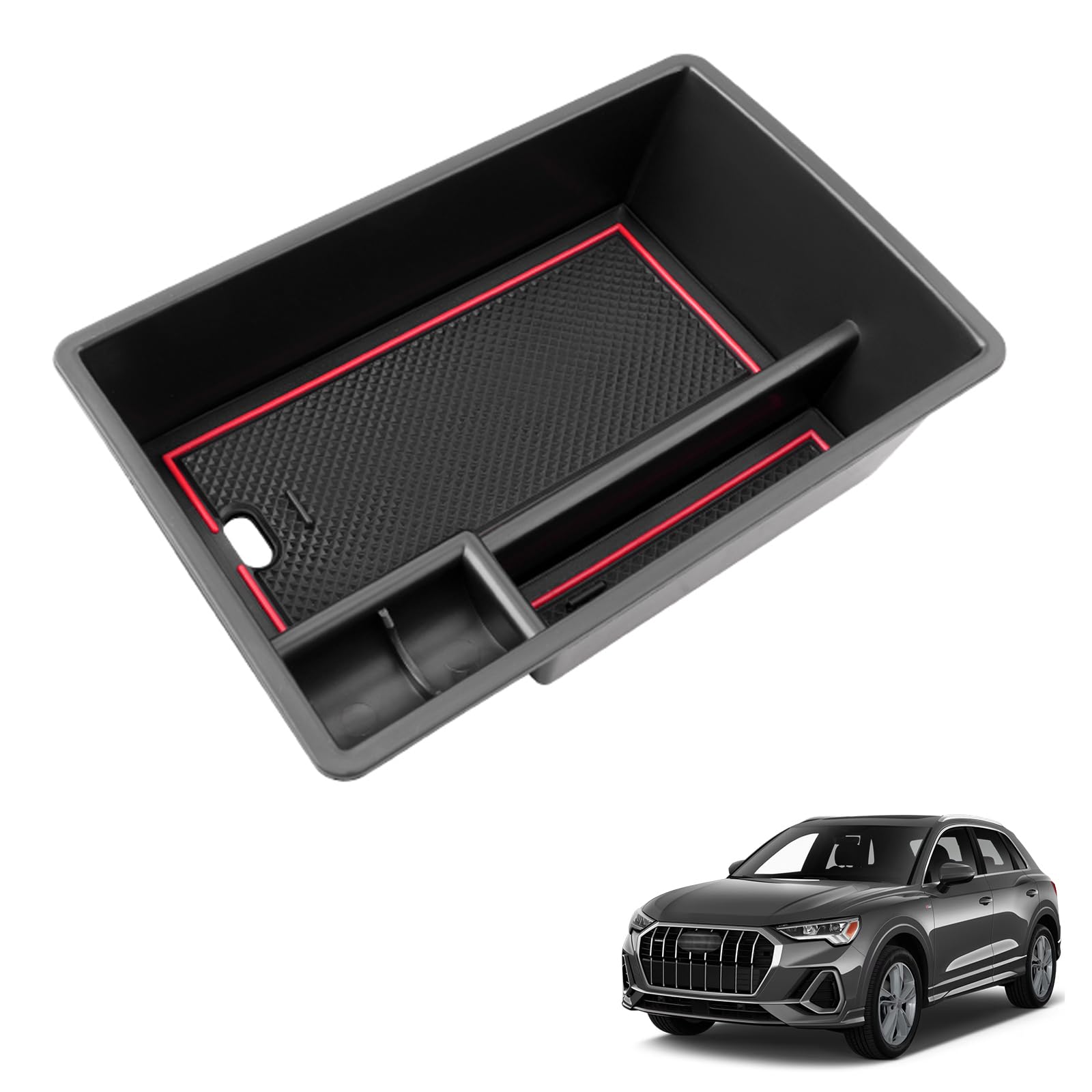 YEE PIN Q3 F3 - Scatola Portaoggetti Compatibile Con Audi Q3 F3 Sportback 2019 2023 2024 Organizer Per Console 1005888