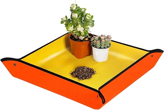 Extra Large Reusable Repotting Mat 40x40 Inch100x100cm- Waterproof Plant Transplant Mat for Indoor Gardening,Orange
