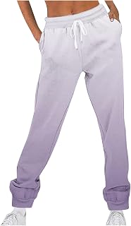 Womens High Waisted Straight Leg Sweatpants Casual Loose Gradient Color Baggy Fleece Joggers Workout Active Pants