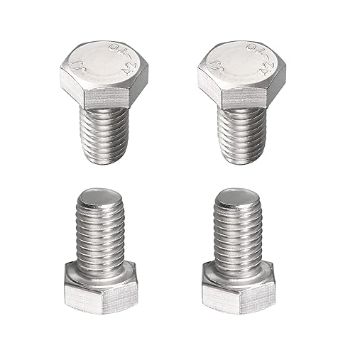 DTGN Tornillos hexagonales M12x50mm (DxH) - Paquete de 2 - Bueno para máquinas herramienta - Tornillos de cabeza hexagonal de acero inoxidable 304