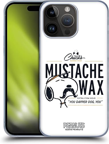 Miniatura 1 de Head Case Designs Officially Licensed Peanuts Snoopy Moustache Wax Chuck's Barber Shop Hard Back Case Compatible with Apple iPhone 15 Pro Max