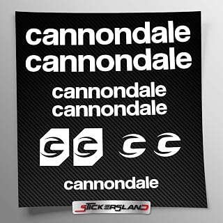 Stickersland® Cannondal - Kit de adhesivos compatibles con cuadro MTB y casco | Calcomanías para bicicleta con letras y logotipos | Stickersland® – Cannondal (blanco mate)