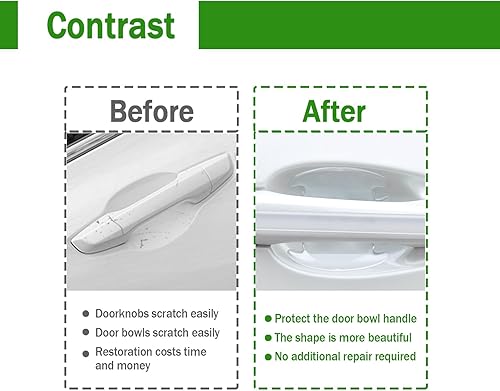 Miniatura 4 de 8 protectores 3D transparentes de arañazos para manija de puerta de automóvil, calcomanías universales de protección de pintura lateral de tazón