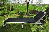 FERTIG MONTIERT,inkl. abnehmbaren Sonnendach, ca. 192 x 62 x 32 cm, Sonnendachhöhe bis maximal 100 cm, HOHE STABILITÄT durch MASSIVE BAUWEISE: Gewicht ca. 7,5 kg