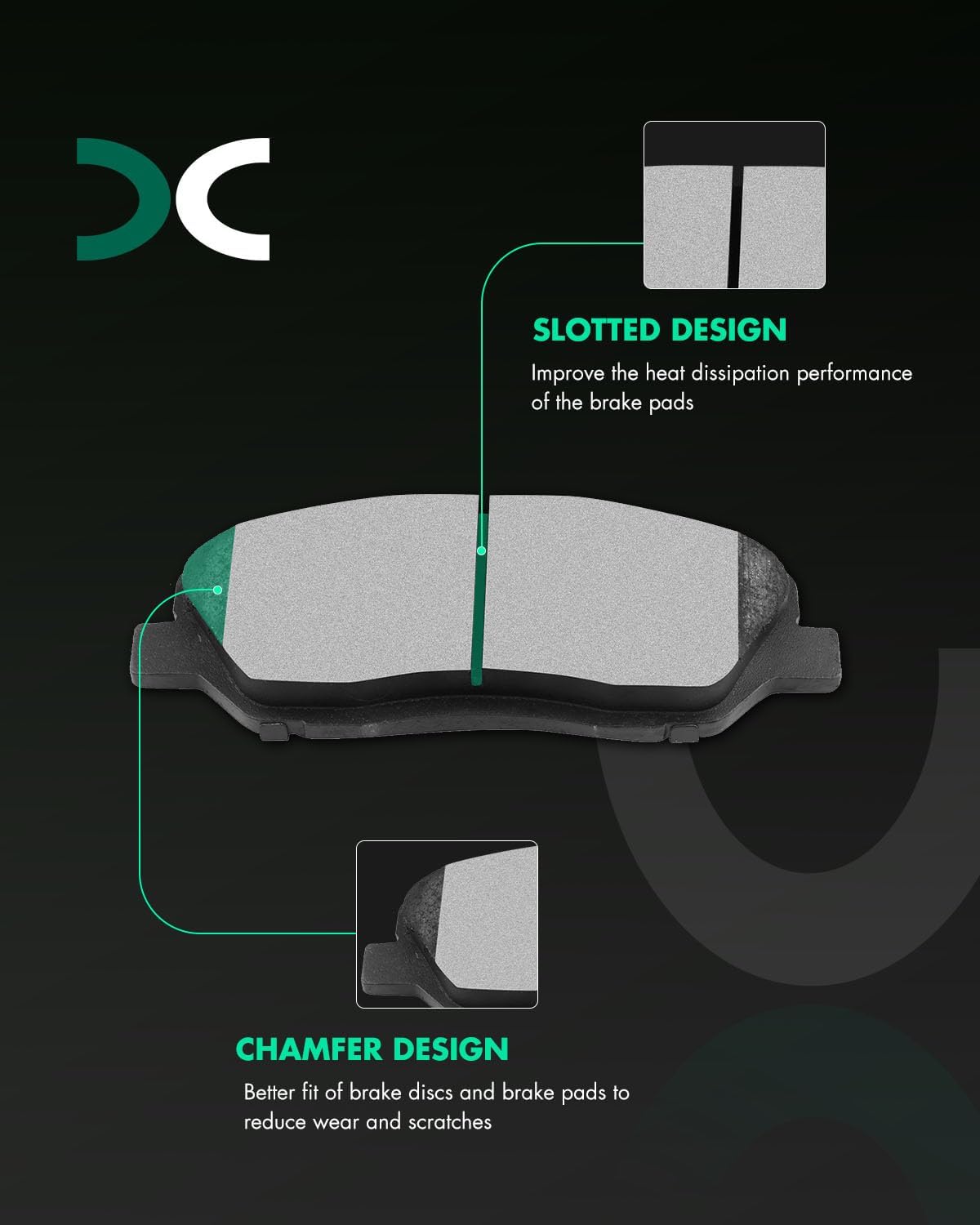 SCITOO ATD1202C,D1202-8322 Front Brake Pads Fit For 2007-2009 For Hyundai Entourage,2007-2009 For Hyundai For Santa Fe,2006-2012 For Kia Sedona