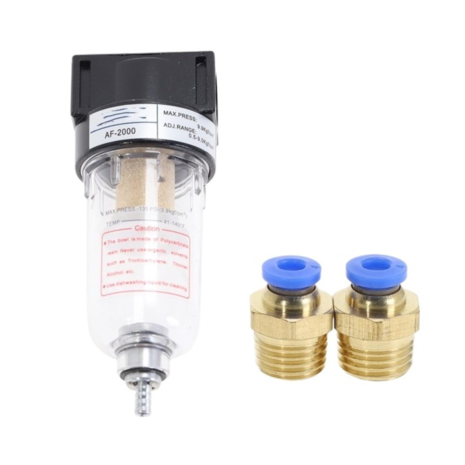 AYNRJKKX AF2000 Pneumatic Parts air Filter Accessories Source Processing Unit for Compressor Oil-Water Separation(AF2000 W BT-4MM)