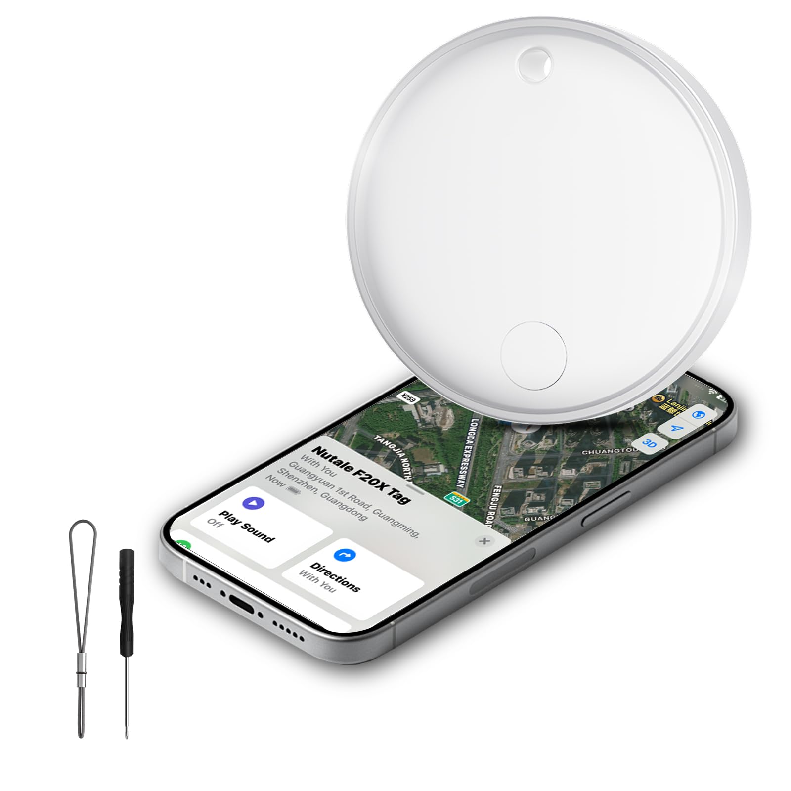 Nutale [Apple MFi Certified] Tracker Tags(iOS Only), 5.3 Bluetooth Key Finder and Luggage Tracker for Bag, Wallet, Keys,Replaceable Battery, IP64,80dB