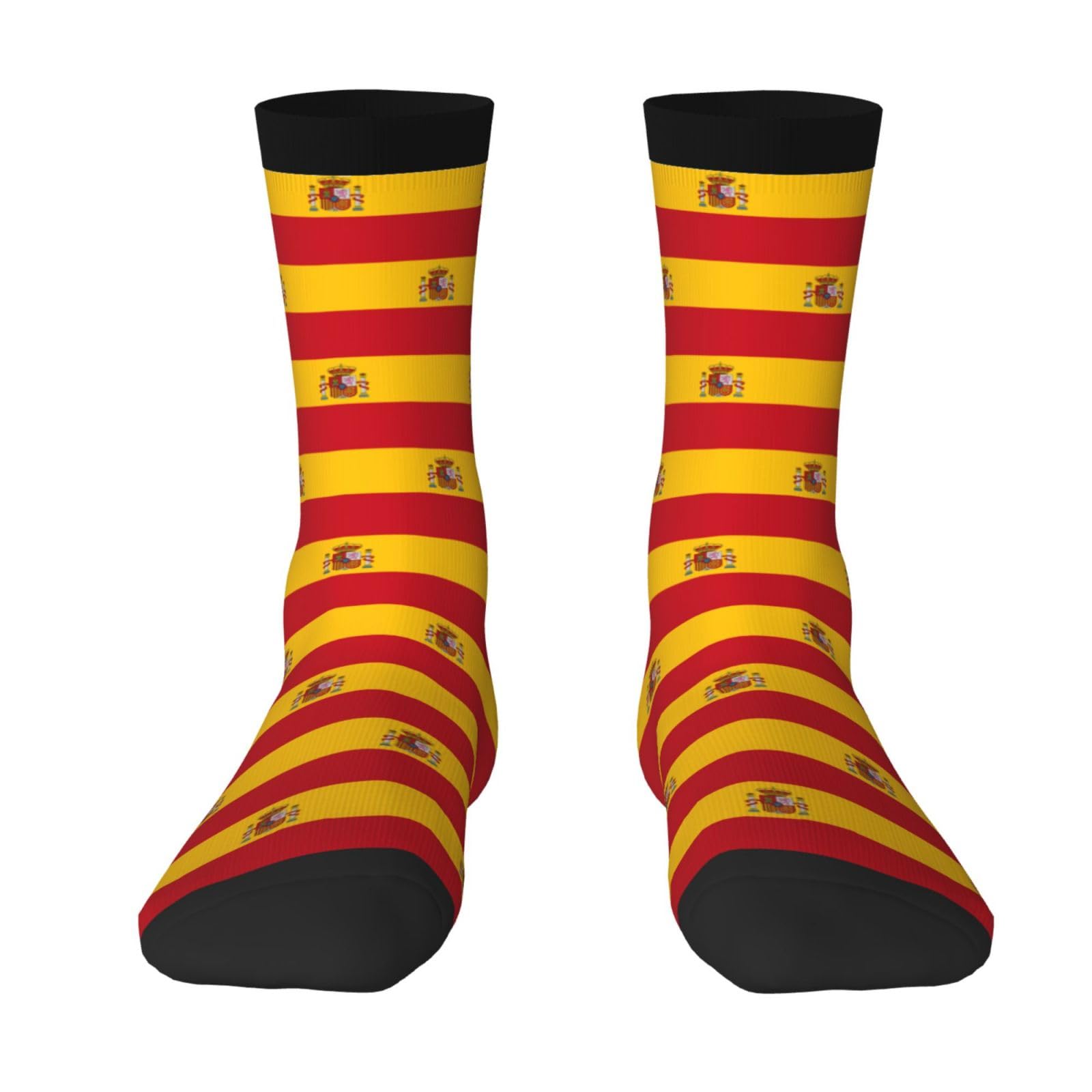 Oudrspo Unisex As Pic Flag Of Spain Socks Classic Mid Calf Socks Outdoor Sports Running Casual Socks