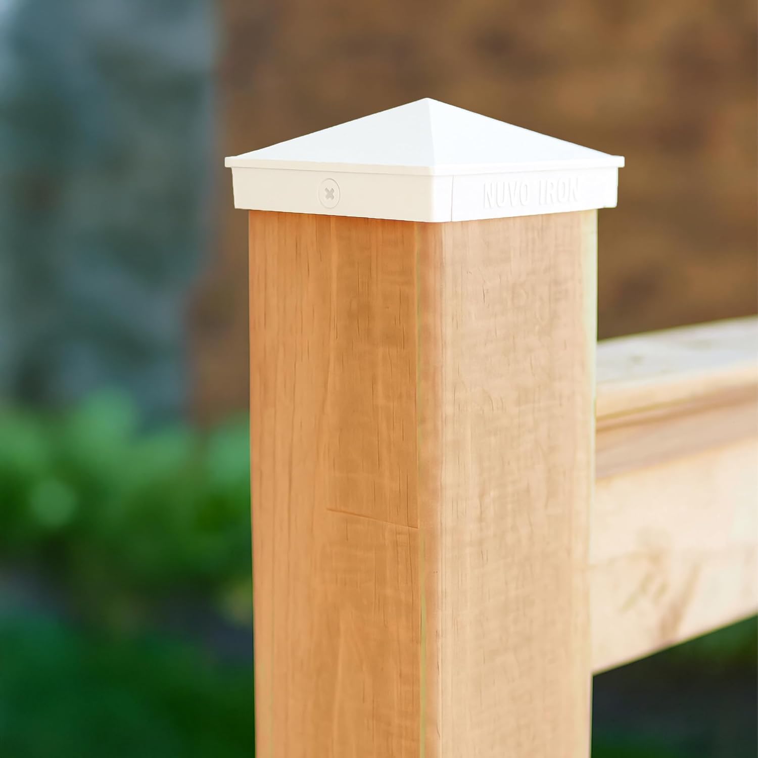 Nuvo Iron 4-in x 4-in White Aluminum Ornamental Pyramid Post Cap - Pack of 24